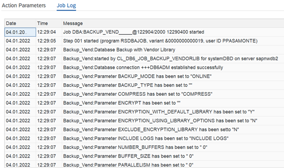 Check Backup log detail