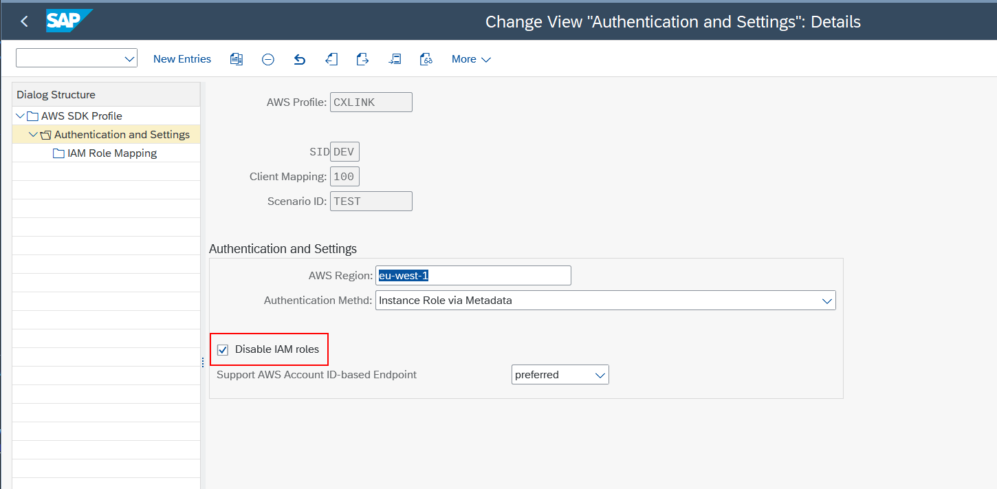 Disable IAM Roles