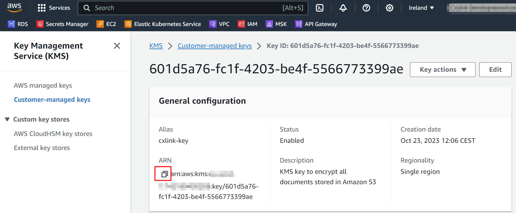 AWS KMS Key properties