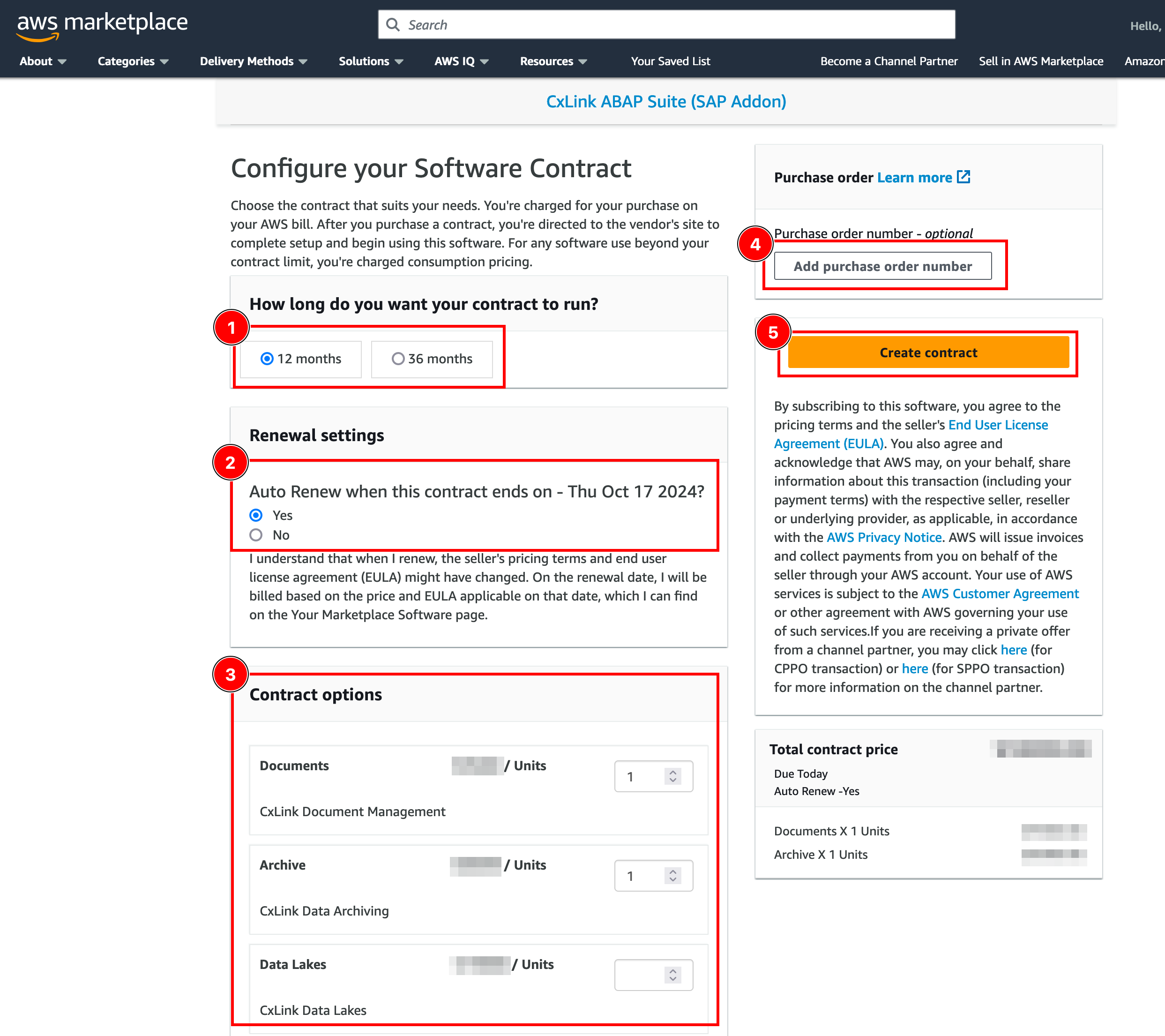 AWS Marketplace Contract