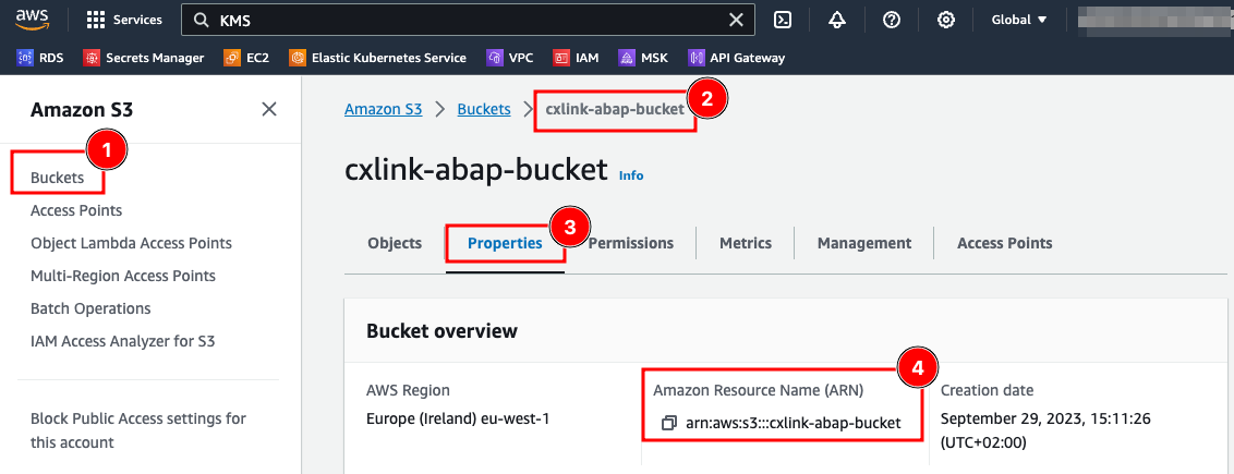 AWS S3 bucket details