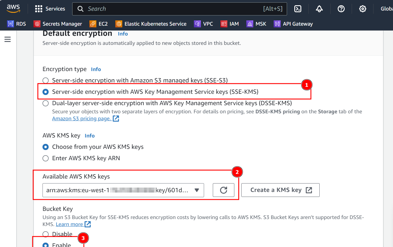 AWS S3 key selection