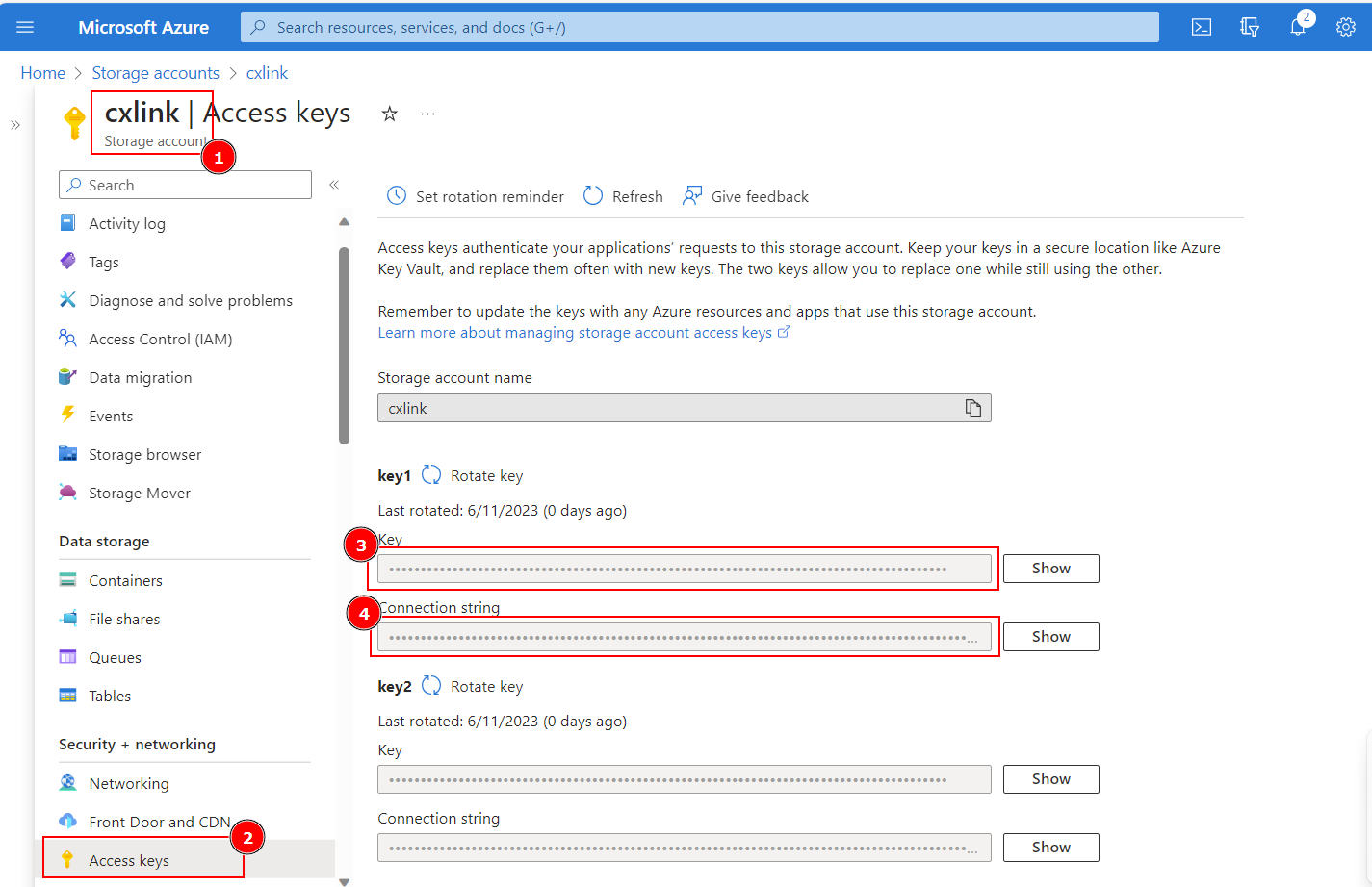 Azure Storage Account - Access Keys