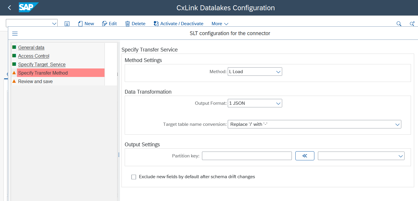 Cxlink Datalakes - Azure Output Settings
